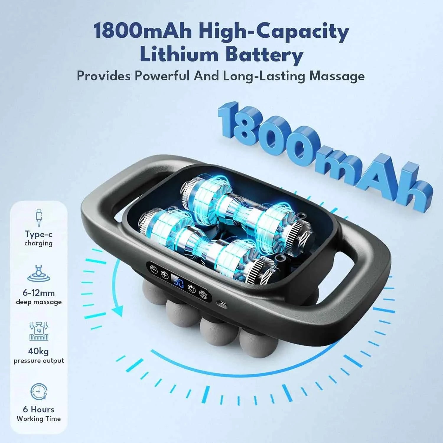 8 Head Massage Gun for Back, Shoulders, Legs, & Muscle Pain Relief