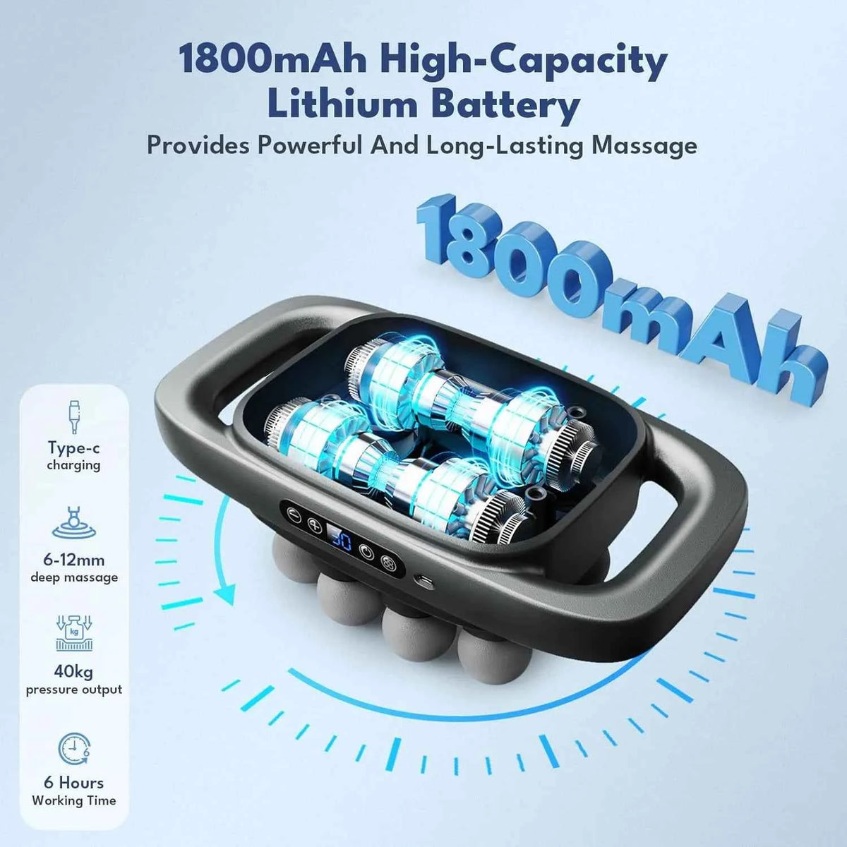 8 Head Massage Gun for Back, Shoulders, Legs, & Muscle Pain Relief