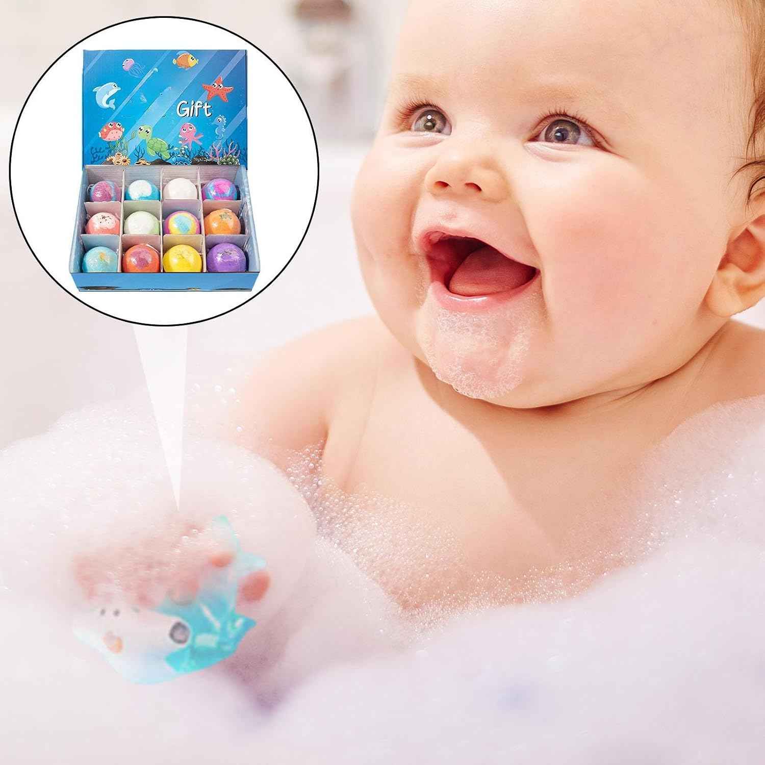 Gift Set Of 12 Bath Bombs For Kids