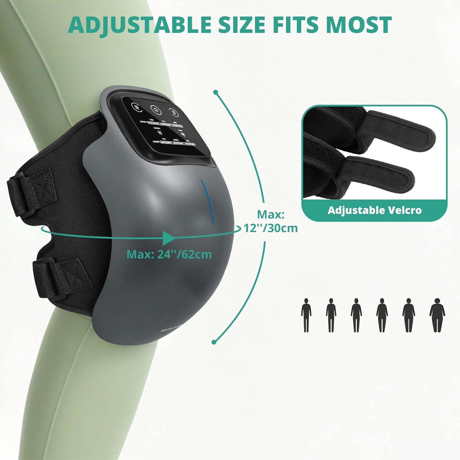 Knee Massager with Heat, Cordless Heated Knee Massage for Pain Relief with 3 Heating Levels