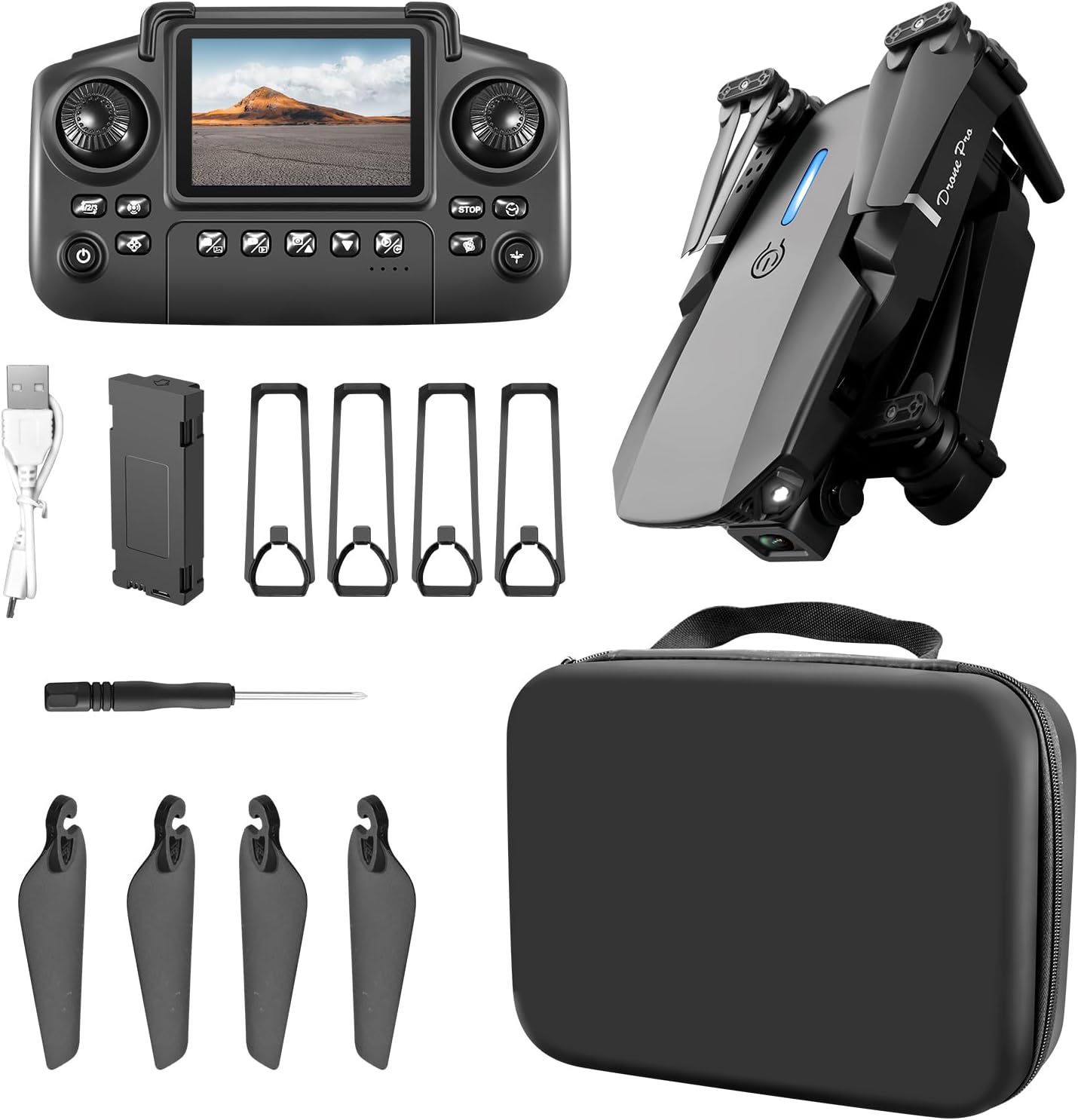 E88 Air Foldable RC Drone with Dual Camera | Remote Control || طائرة بدون طيار قابلة للطي E88 Air مزودة بكاميرا مزدوجة | جهاز تحكم عن بعد