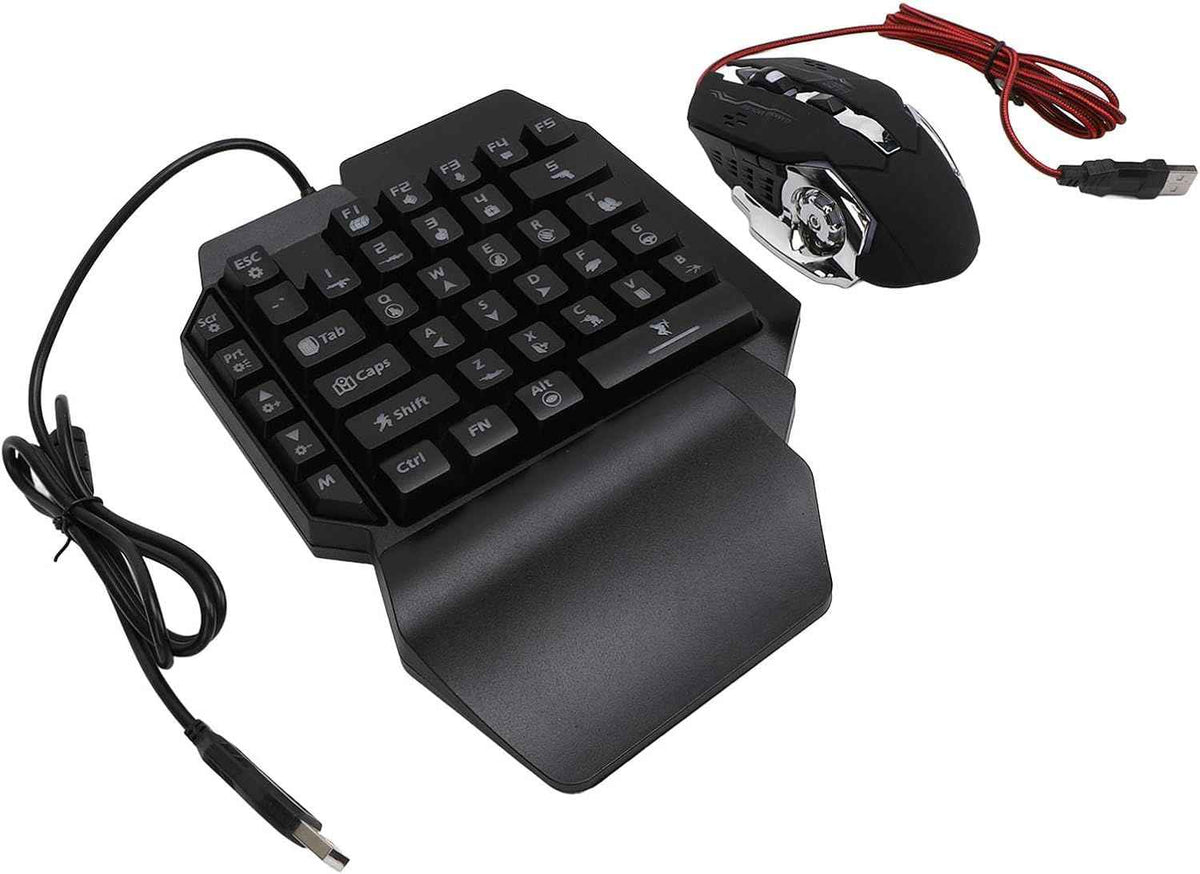 One Hand RGB Gaming Keyboard and Mouse Combo