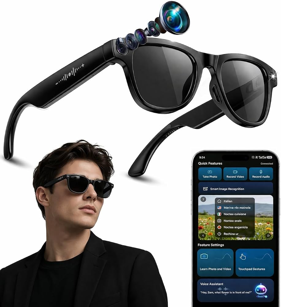 AI Smart Glasses with 8MP Camera