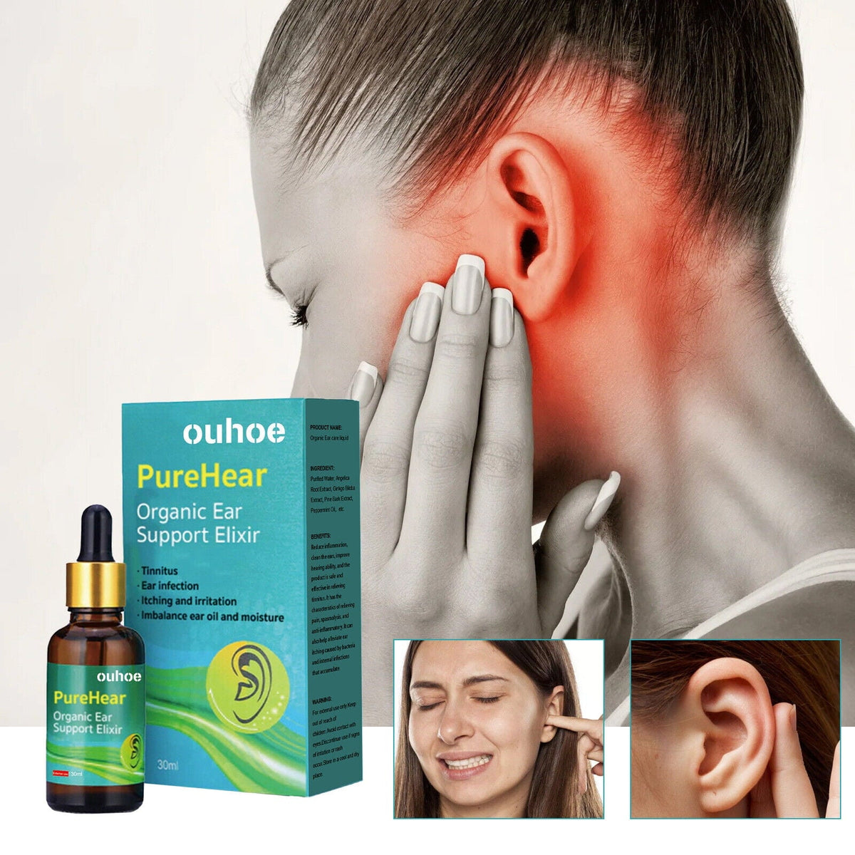 Ouhoe - PureHear Organic Ear Support Elixir || إكسير بيوهير العضوي للعناية بالأذن