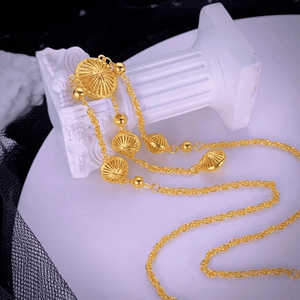 O'Zone 14K Gold Circle Tassel Necklace - O'ZONE