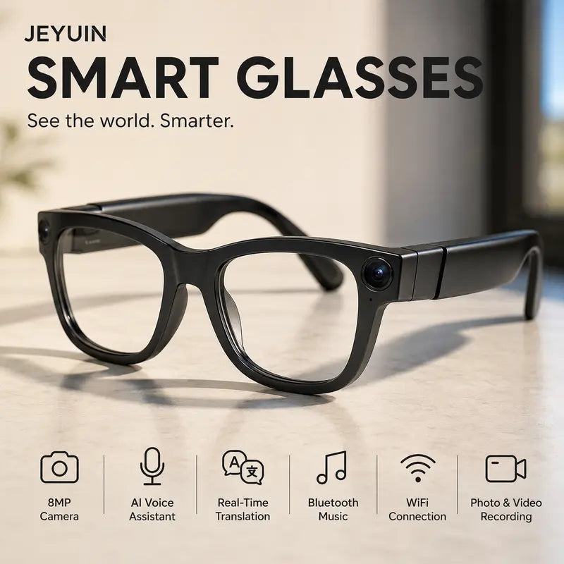 AI Smart Glasses with 8MP Camera